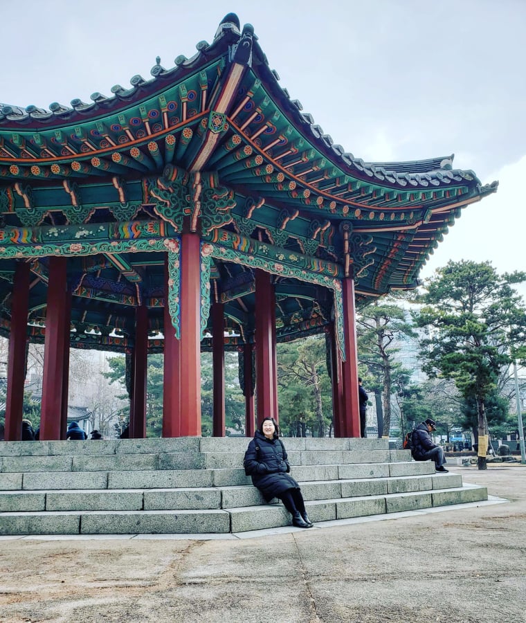 Rebekah Alcalde at a park in Seoul