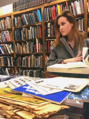 Michaela Shea in a bookstore