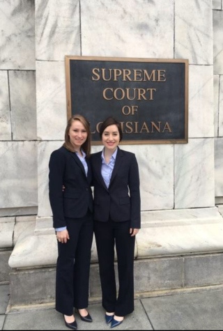 Sarah Burke outside the Supreme Court of Louisiana