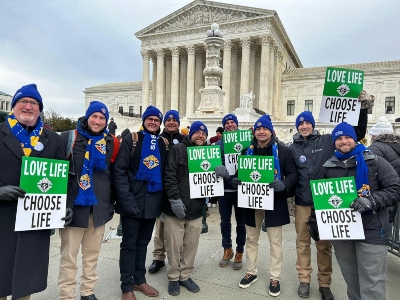 Tyler and the Knights of Columbus at the 2022 March for Life in DC