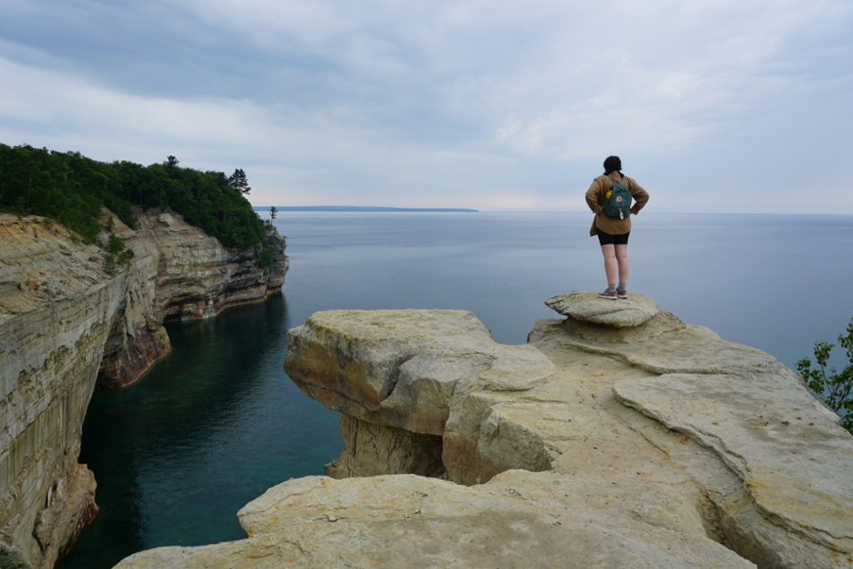 Irene Wilson overlooking cliff