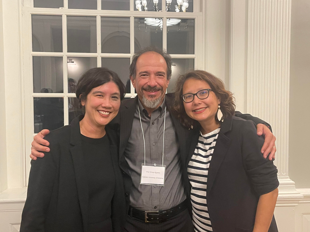 Photo of Taryn Okuma, Ernest Suarez, and Rebecca Rainof