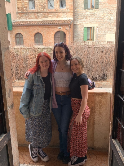 Amanda with friends in Verona, Italy