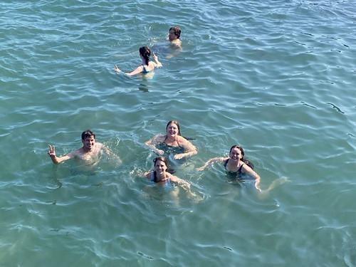 Caroline swimming in Dublin Harbor