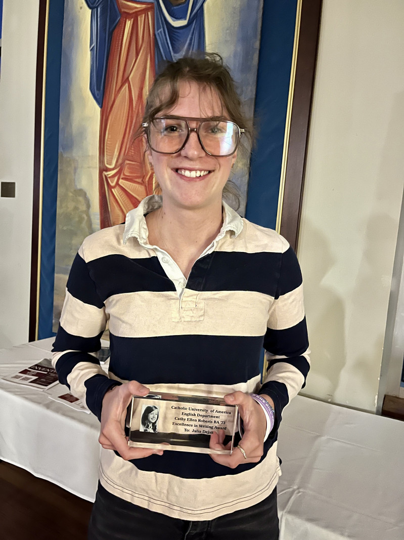 Julia Dejak with the Cathy Ellen Roberts Award
